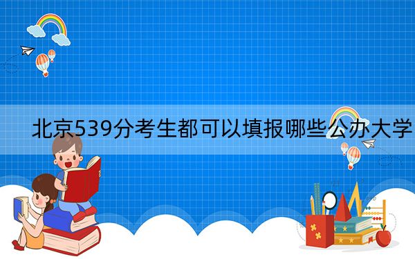 北京539分考生都可以填报哪些公办大学？ 2024年有15所录取最低分539的大学