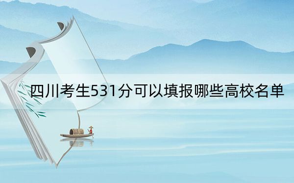 四川考生531分可以填报哪些高校名单？（供2025届高三考生参考）