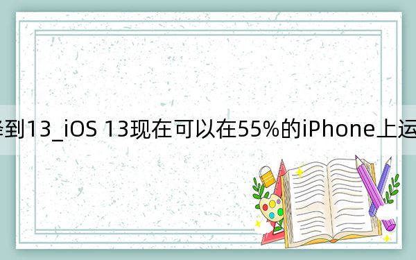 ipadios14怎么降到13_iOS 13现在可以在55%的iPhone上运行 iPad 13现在可以在41%的iPad上运行