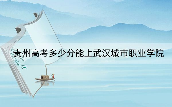 贵州高考多少分能上武汉城市职业学院？附2022-2024年最低录取分数线