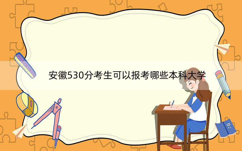 安徽530分考生可以报考哪些本科大学？（附带2022-2024年530左右大学名单）