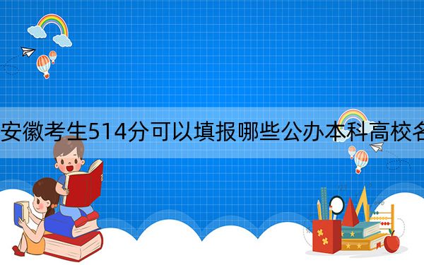 安徽考生514分可以填报哪些公办本科高校名单？ 2024年高考有70所最低分在514左右的大学