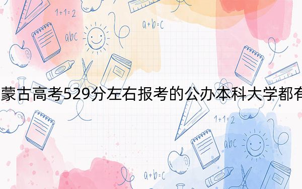 内蒙古高考529分左右报考的公办本科大学都有哪些？（附带2022-2024年529录取名单）