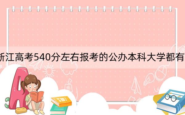 浙江高考540分左右报考的公办本科大学都有哪些？（供2025年考生参考）