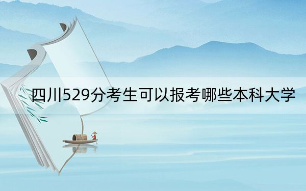 四川529分考生可以报考哪些本科大学？（供2025届高三考生参考）